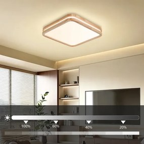 Brilagi - Dimmelhető MOLINA SQUARE LED/48W/230V lámpatest, tölgy, 40x40 cm + távirányító