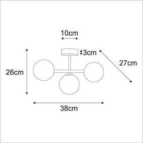 KAJA K-5845 LEMO Bézs Színű Mennyezeti Lámpa 3xG9 10W IP20