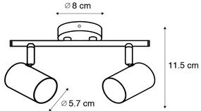 Modern bronz spotlámpa dönthető 2 lámpás - Jeana