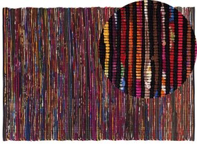Sötét színes pamutszőnyeg 160 x 230 cm BARTIN Beliani
