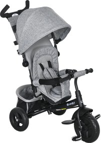 HOMCOM 6 az 1-ben Tricikli Tolófogantyúval, Gyerek Tricikli Levehető Napernyővel, Párnával, 5-Pointos Biztonsági Övvel, Kosárral, Pohártartóval, 1-5 É