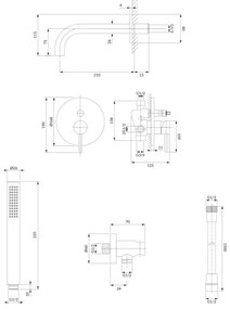 OMNIRES SYSYW01CR - Y sorozat fürdőkád csaptelep, falba építhető, króm