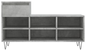 vidaXL betonszürke szerelt fa cipőszekrény 102x36x60 cm
