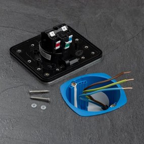 Brilagi - Kültéri beépített padló aljzat IP55 matt króm négyszögletes