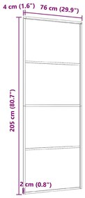 fehér matt ESG üveg és alumínium tolóajtó 76 x 205 cm