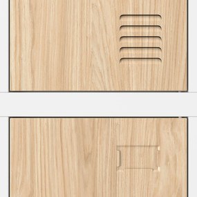 Fém öltözőszekrény 6 rekeszes IGOR, 900 x 1850 x 450 mm, Eco Design: fehér/ sonoma tölgy