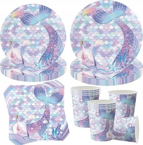 50 db-os sellő alakú party edénykészlet