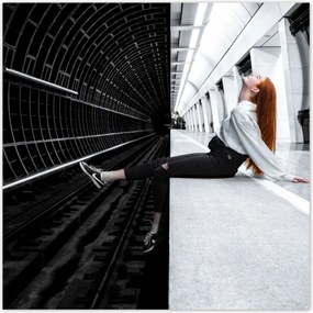 Poszterek 30x30 Black and white red