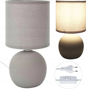 Asztali lámpa Orba szürke 25 cm gömb alakú modern hálószoba éjjeli lámpabúra