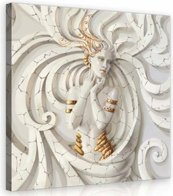 VĂĄszonkĂ©p 40x40 Mitikus Art MedĂșza repedĂ©sekkel arany Ă©s kĆ vĂĄszon