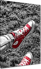Vászonkép 70x100 Piros tornacipő Cipők
