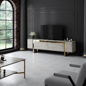 TV szekrény Yildiz - Travertine, Gold