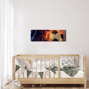Kép - Futball-labda a tűzben (órával) (90x30 cm)