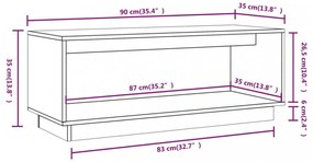 vidaXL tömör fenyőfa TV-szekrény 90x35x35 cm
