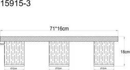 Globo 15915-3 Mennyezeti lámpa, MDF sötét fa megjelenésű, füstszínű üveg, átlátszó színátmenettel, HxSzxM: 710x160x180mm, 3x E27 40W 230V izzók nélkül