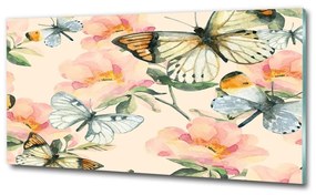 Üvegkép Pillangók és virágok osh-117916209