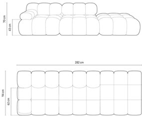 Világosszürke buklé moduláris kanapé 288 cm Bellis – Micadoni