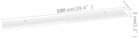 4 db magasfényű fehér fali polc 100 x 9 x 3 cm