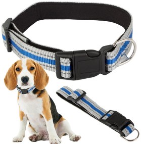 RONY szürkés-kék fényvisszaverő nyakörv kutyák/macskák számára