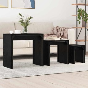 Fészkelt Kávézó Asztal 3 pcs Musta tammi 60 x 35 x 56 cm