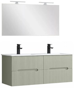 Trent Fürdőszobabútor 120 cm kerámia mosdóval tükörrel 60x120 cm zöld