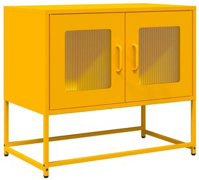 mustársárga hidegen hengerelt acél TV-szekrény 68x39x60,5 cm