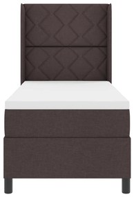 Boxspring Ágy Matrac Ezüst Barna 80x200 cm Szövet