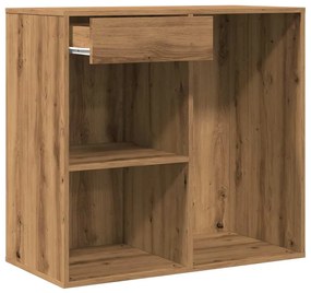 Kézműves tölgy színű szerelt fa pipereszekrény 80 x 40 x 75 cm