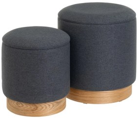 Sötétszürke puff szett 2 db-os – Casa Selección