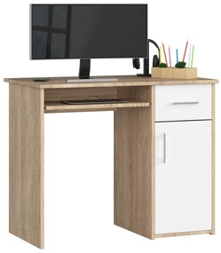 PC asztal Padma (szonoma tölgy + fehér). Akció -16%. 1068863