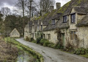 Poszter 100x70cm Régi házikó Biburyben, Assaf Frank