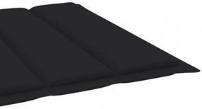 fekete oxford szövet napozóágy párna 200 x 60 x 3 cm