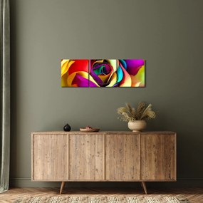 Kép - Színes rózsa (órával) (90x30 cm)