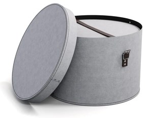 Világosszürke fedeles karton tárolódoboz szett 2 db-os ø 37,5x25,5 cm Rut – Bigso Box of Sweden