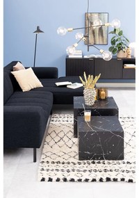 Fekete dohányzóasztal szett márvány dekorral, 2 db-os 58x58 cm Dice – Actona