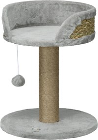 PawHut Kaparófa 49 cm Kis Macska Torony Játszófallal, Siszálos Posztokkal, Platformmal, Macska Kaparófa, Mászófa, Kis Macskák Számára, Szürke | Aosom