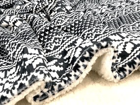 Kétoldalas bárány takaró, téli motívum, 150x200, MALENA