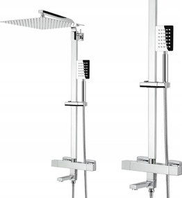 Zuhany Szett Kád Csaptelep Zuhanyoszlop Kifolyócső Termosztát