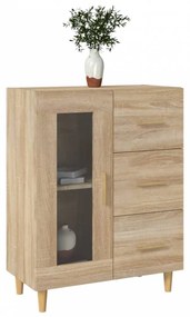 Sonoma tölgy színű szerelt fa tálalószekrény 69,5 x 34 x 90 cm