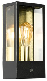 Kültéri fali lámpa fekete arannyal, szürkületi érzékelővel - Rotterdam