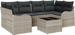 vidaXL Kerti Kanapé Szett Világosszürke 55 x 55 x 37 cm polirattan