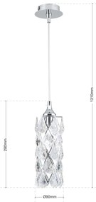 Orion - RITA kábeles függőlámpa 1xG9/40W/230V, fényes króm