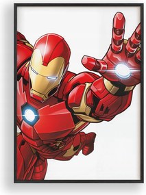 Poszter Iron Man Bosszúállók Vászonkép Fa Keret Fekete 30x42 cm