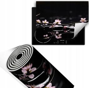 Feltekerhető Konyhai Védőszőnyeg 70x52 Fekete virágok