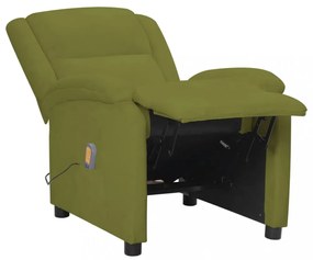 világoszöld bársony elektromos masszázsfotel