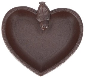 Szív alakú öntöttvas madáretető és itató