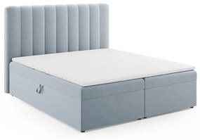 Világoskék boxspring ágy tárolóhellyel 180x200 cm Gina – Milo Casa