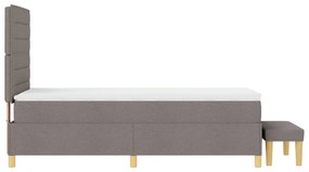 Box Spring Ágy Matraccal és Pad Taupe 80x200 cm Szövet