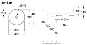 Villeroy & Boch 4A1840R1 - Ráülő mosdó COLLARO, átmérő 40 cm, kerámia/fehér
