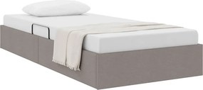 vidaXL Tárolós Ágy fejtámlával tárolóval Tópszínű 90 x 200 cm szövet